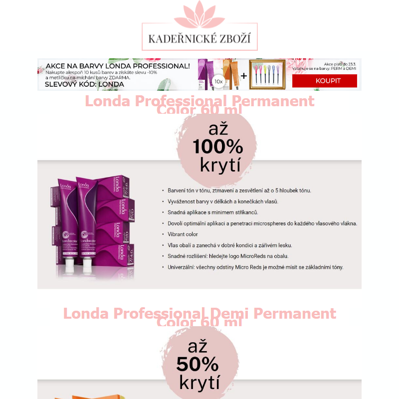 AKCE na barvy Londa Professional! Nakupte alespoň 10 kusů barev a získáte slevu -10%