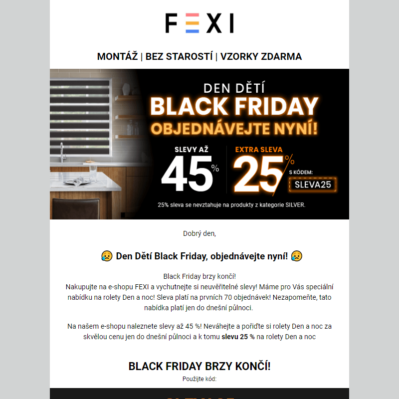 Den Dětí Black Friday, objednávejte nyní! _ Využijte 45 % SLEVU _ 25 % k tomu navíc s kódem SLEVA25_