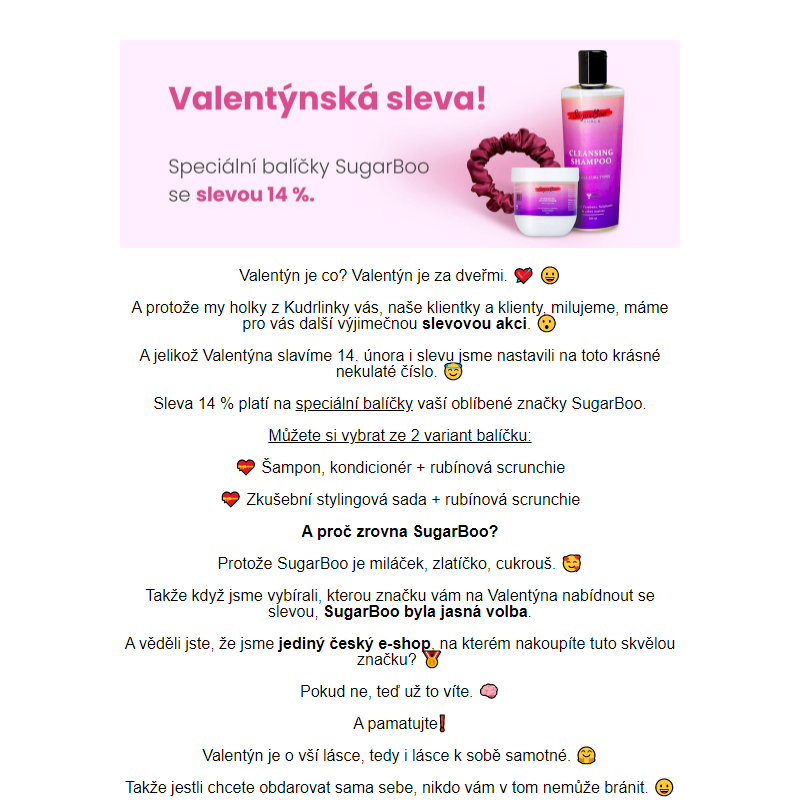 Limitovaná valentýnská sleva 14 % 