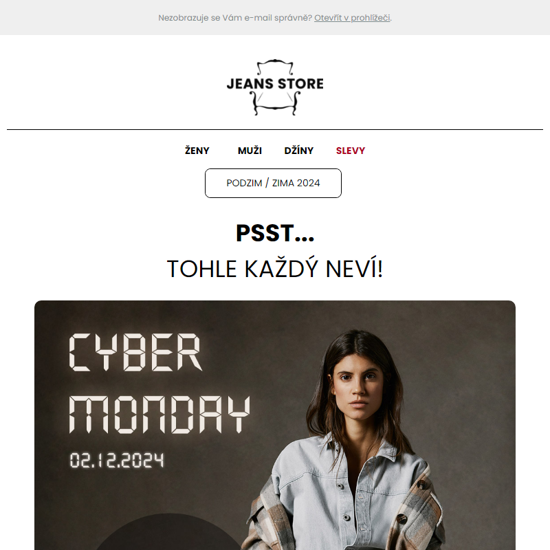 _CYBER MONDAY = Jen dnes EXTRA -11 % s kódem CM11ALL 