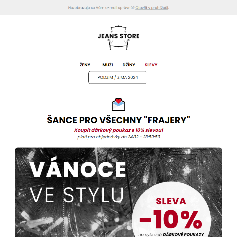 Zachraňte Vánoce stylově! __ Elektronické dárkové poukazy s 10% slevou!  