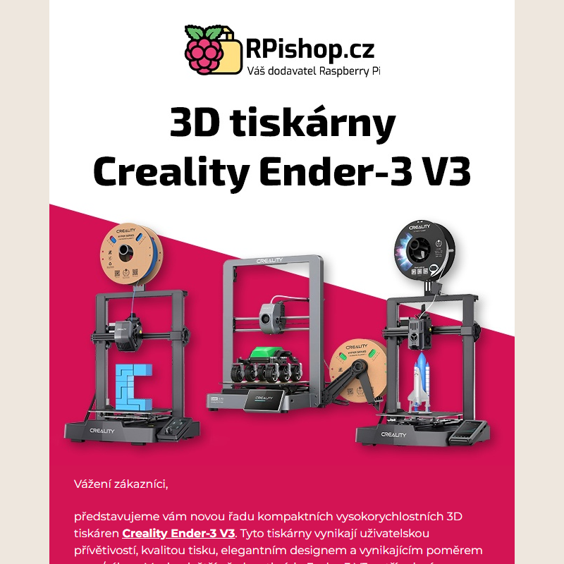 Nová řada 3D tiskáren Creality Ender-3 V3