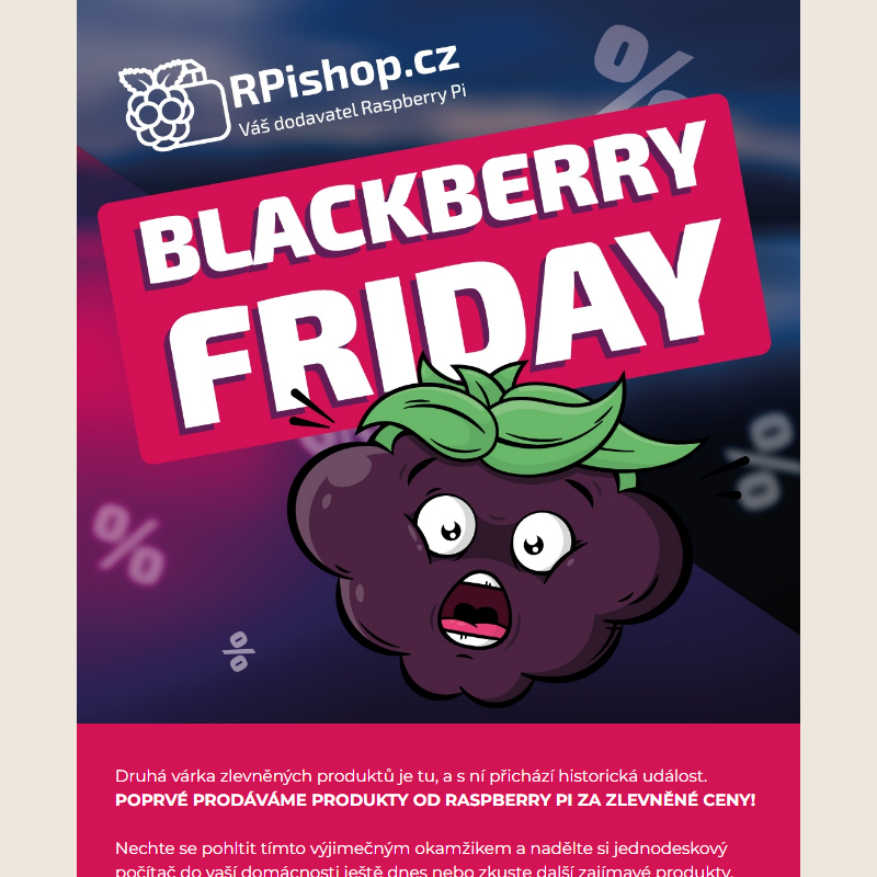 Slevy na Raspberry Pi s Blackberry friday