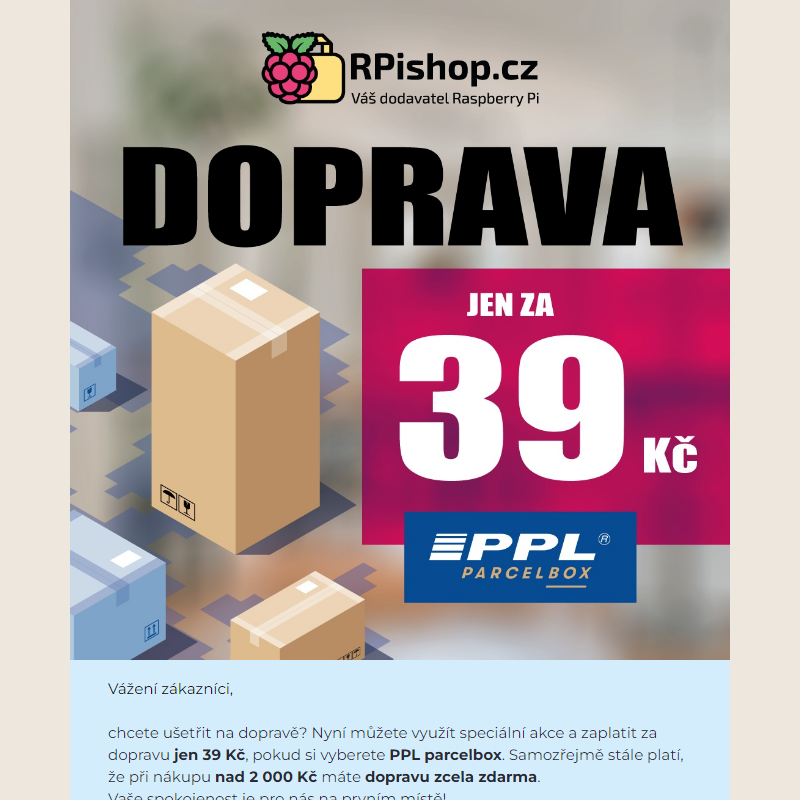 Doprava jen za 39 Kč