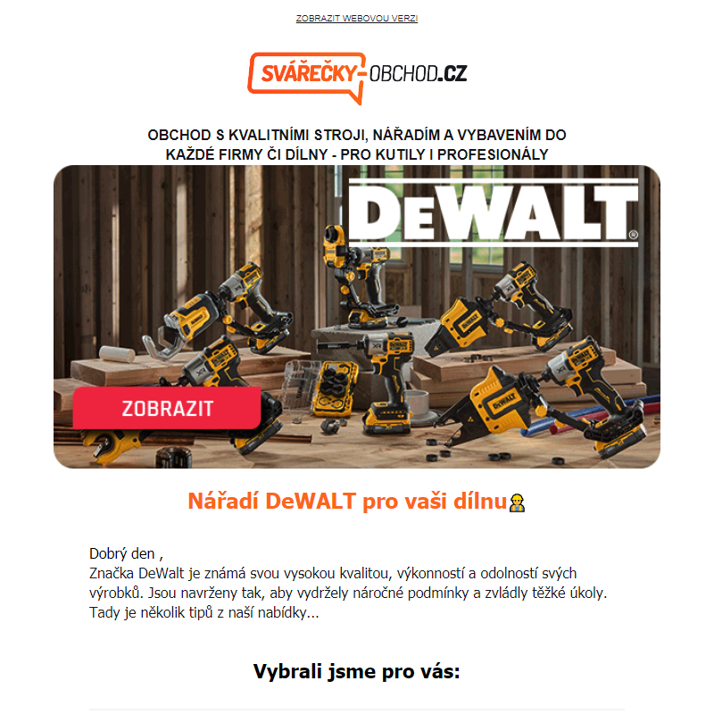 Nářadí DEWALT pro vaši dílnu - Svarecky-obchod.cz _