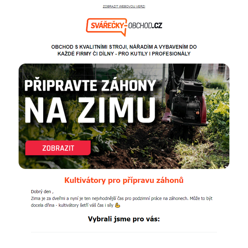 Připravte záhony ___ na zimu __ s novým kultivátorem -  Svarecky-obchod.cz _