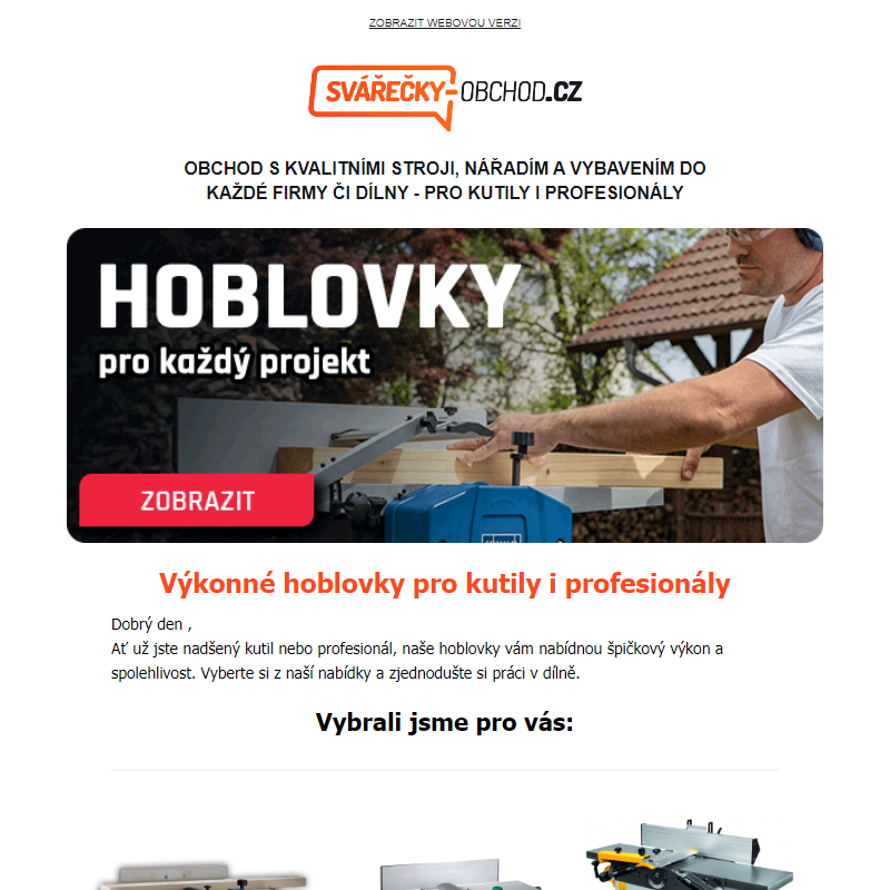 Výkonné hoblovky pro kutily i profesionály -  Svarecky-obchod.cz _