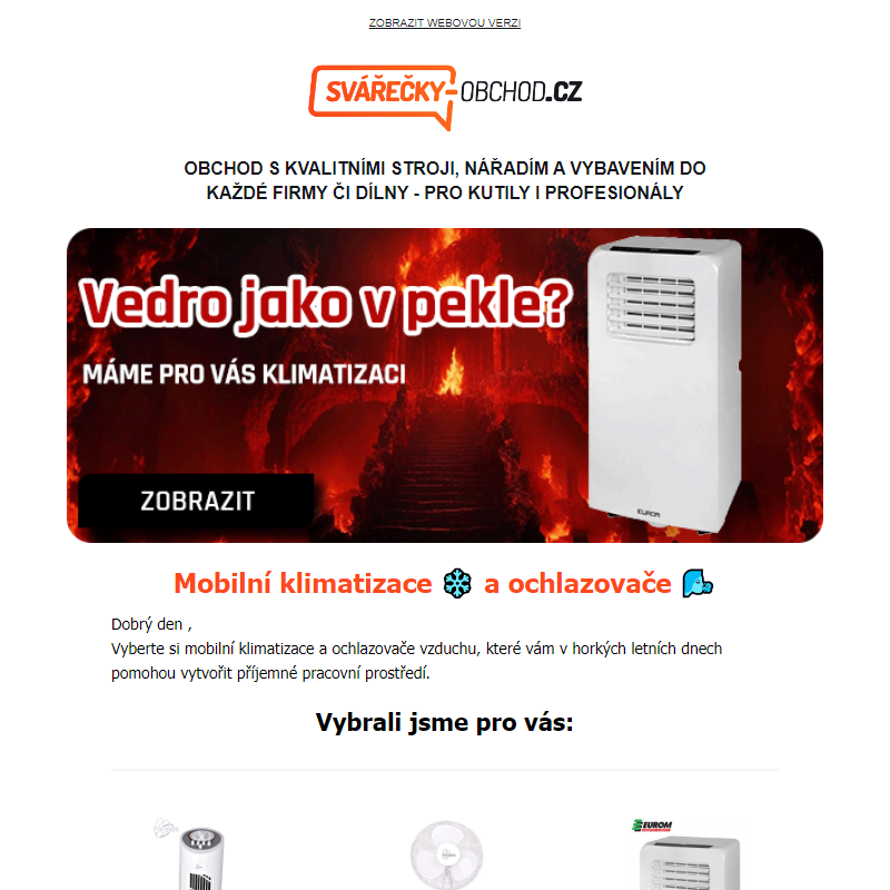 Mobilní klimatizace a ochlazovače __ na Svarecky-obchod.cz _