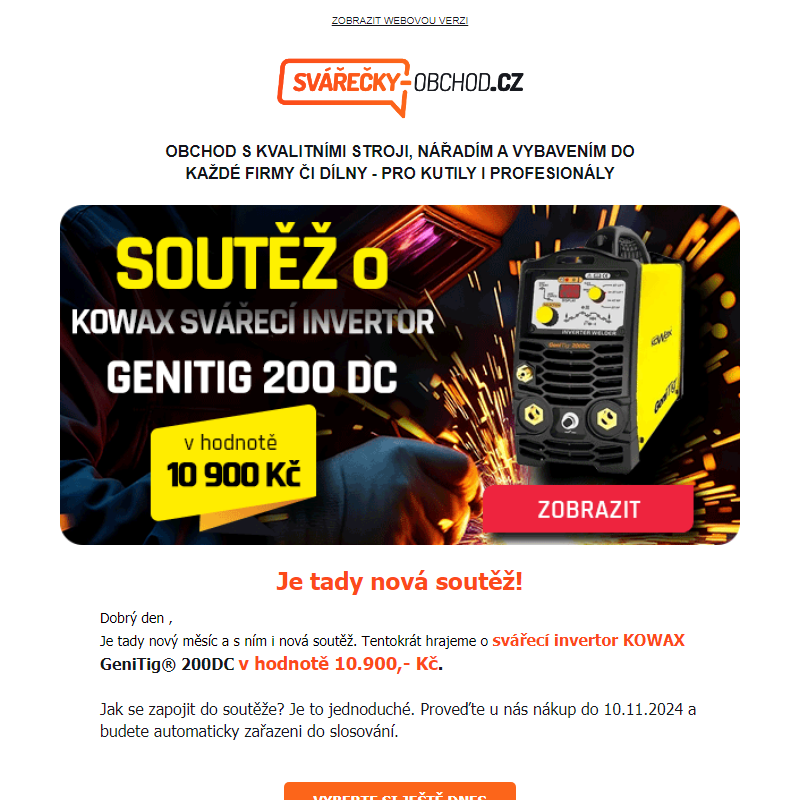 Je tady nová soutěž _ - hrajeme o svářecí invertor GeniTig® 200DC -  Svarecky-obchod.cz _