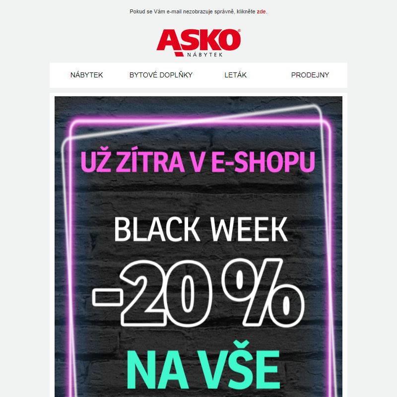 Už zítra SLEVA -20 % na VŠE v e-shopu!