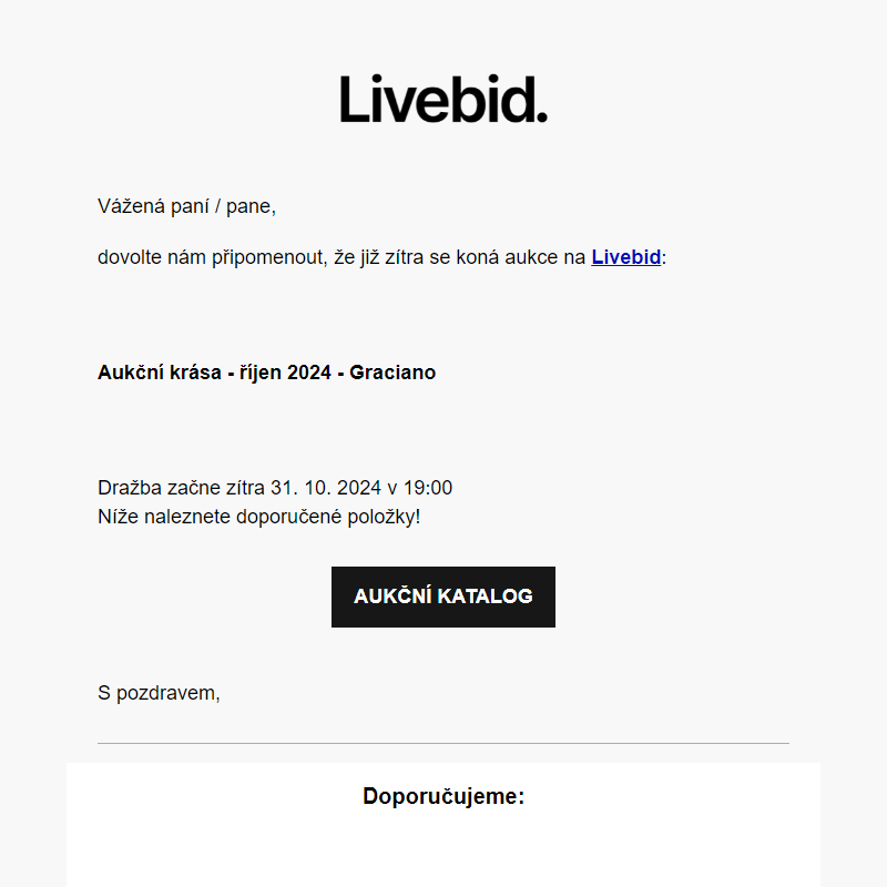 Aukce již zítra | 