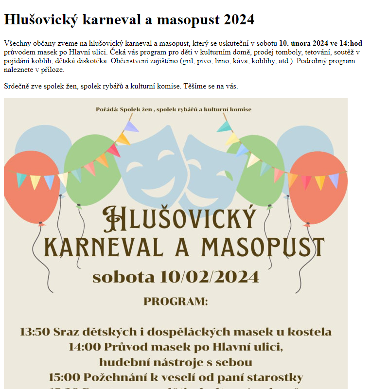 www.hlusovice.eu - Hlušovický karneval a masopust 2024