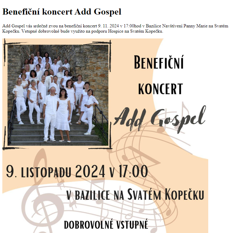 www.hlusovice.eu - Benefiční koncert Add Gospel