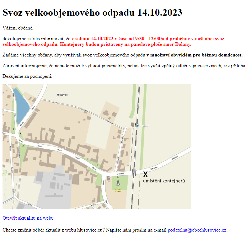 www.hlusovice.eu - Svoz velkoobjemového odpadu 14.10.2023