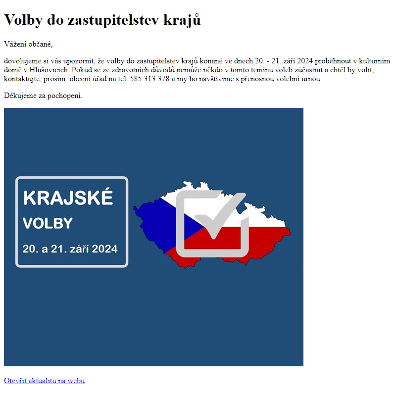 www.hlusovice.eu - Volby do zastupitelstev krajů