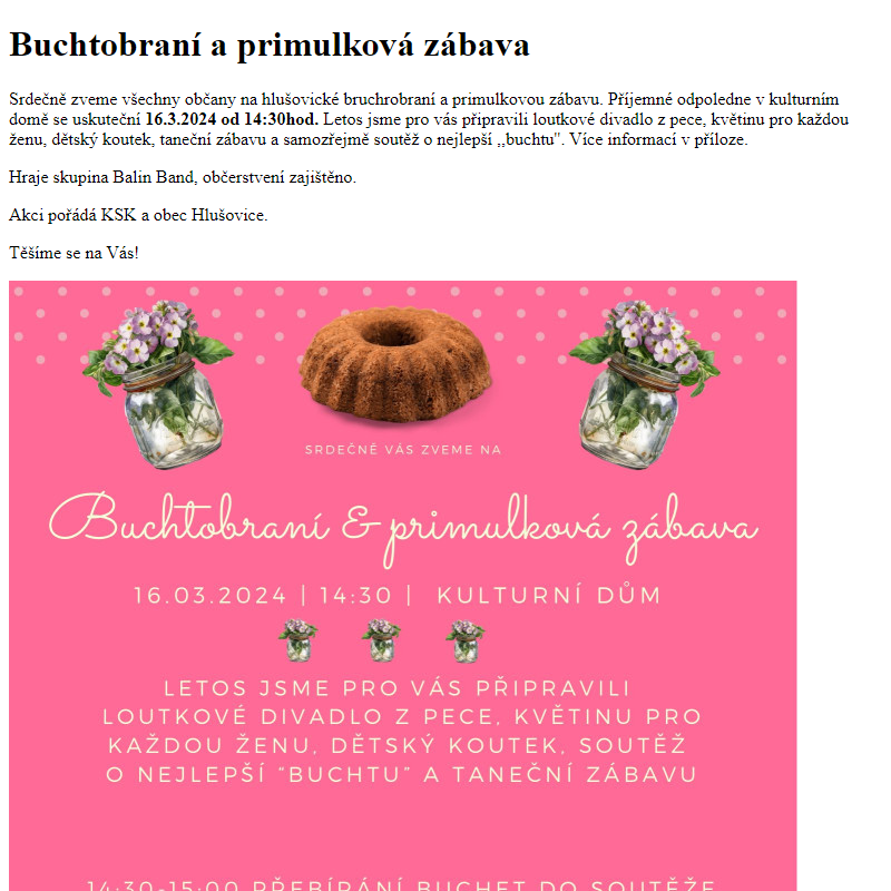 www.hlusovice.eu - Buchtobraní a primulková zábava
