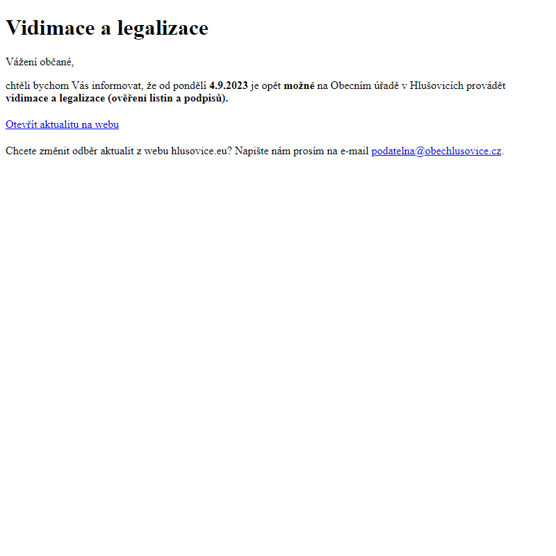www.hlusovice.eu - Vidimace a legalizace