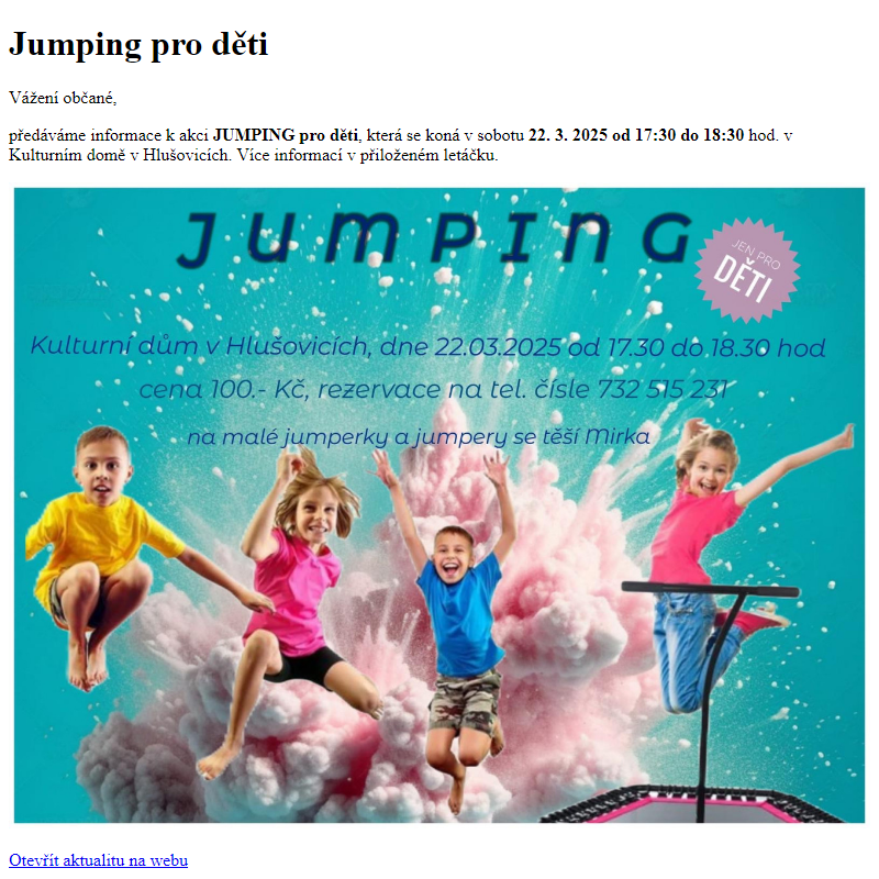 www.hlusovice.eu - Jumping pro děti