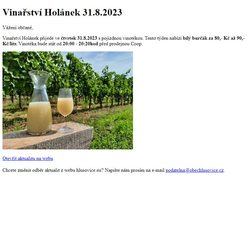 www.hlusovice.eu - Vinařství Holánek 31.8.2023