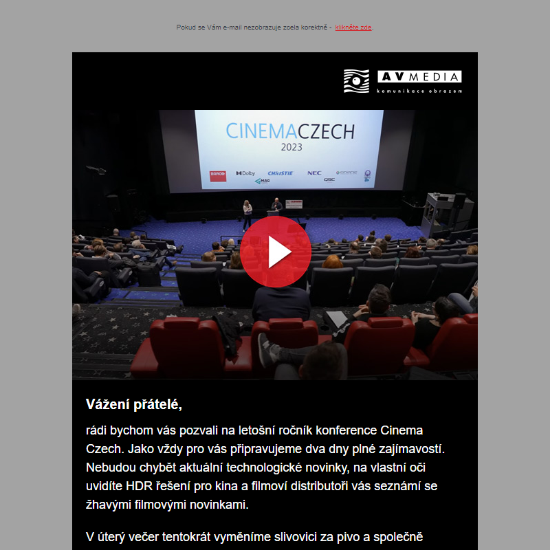 Pozvánka na Cinema Czech 2024 – podívejte se na plánovaný program konference