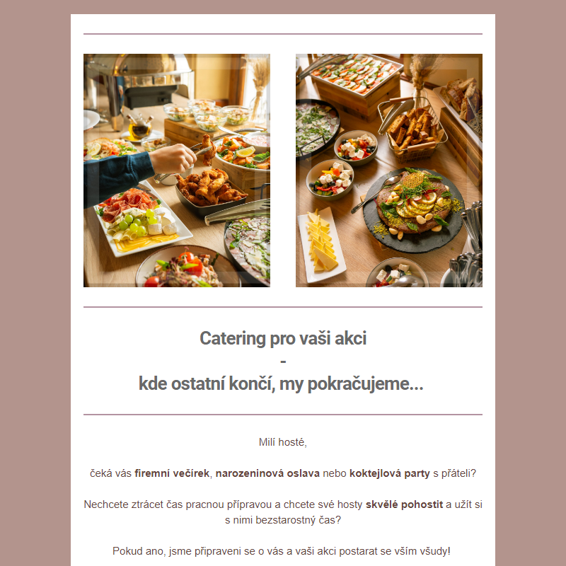 Catering ze zámku na vaši akci, oslavu nebo party!_____