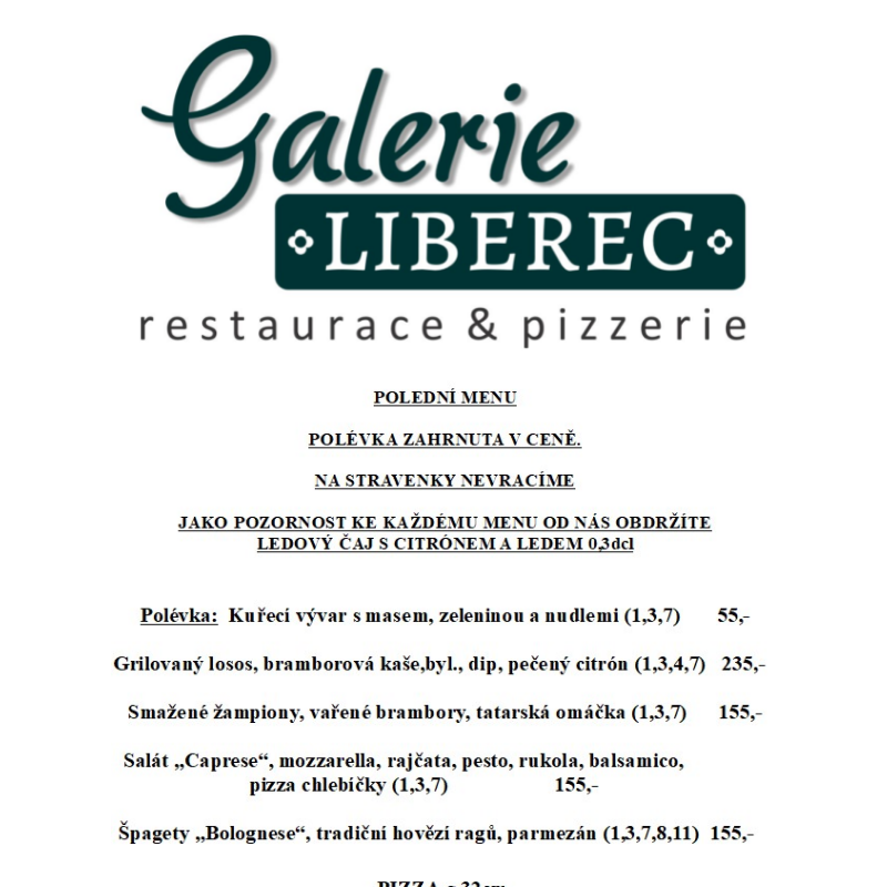 Polední menu Galerie Liberec 19.6.2024
