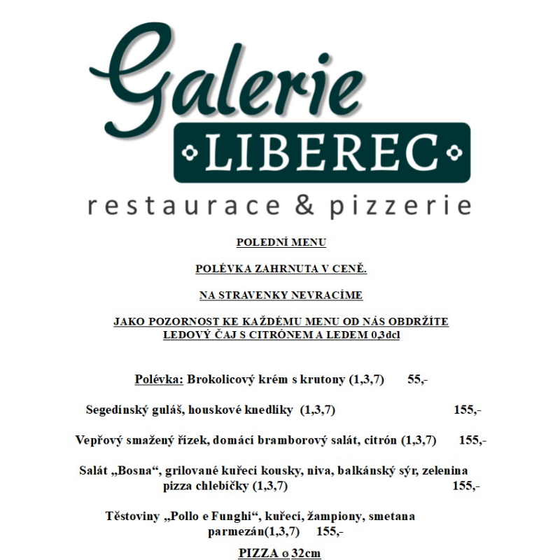 Polední menu Galerie Liberec 27.6.2024