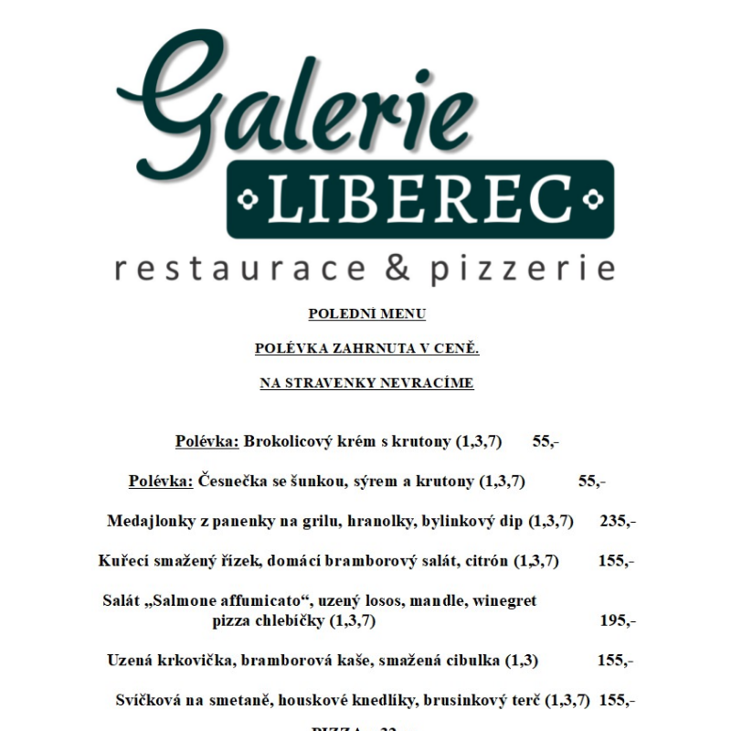 Polední menu Galerie Liberec 28.6.2024