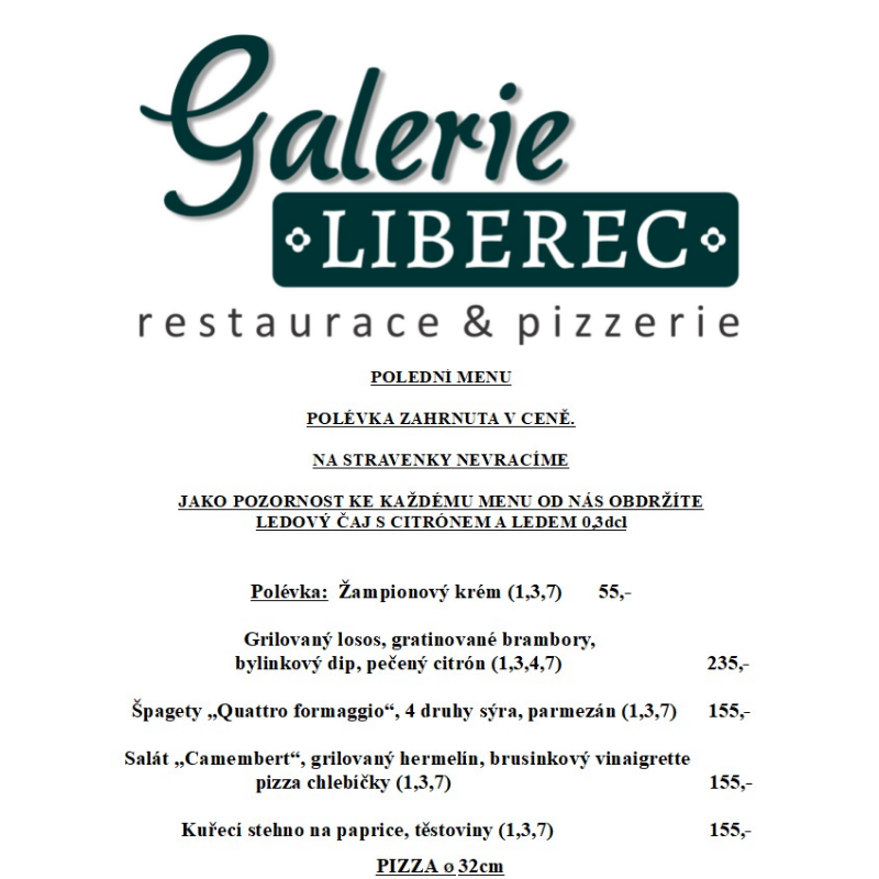 Polední menu Galerie Liberec 20.6.2024
