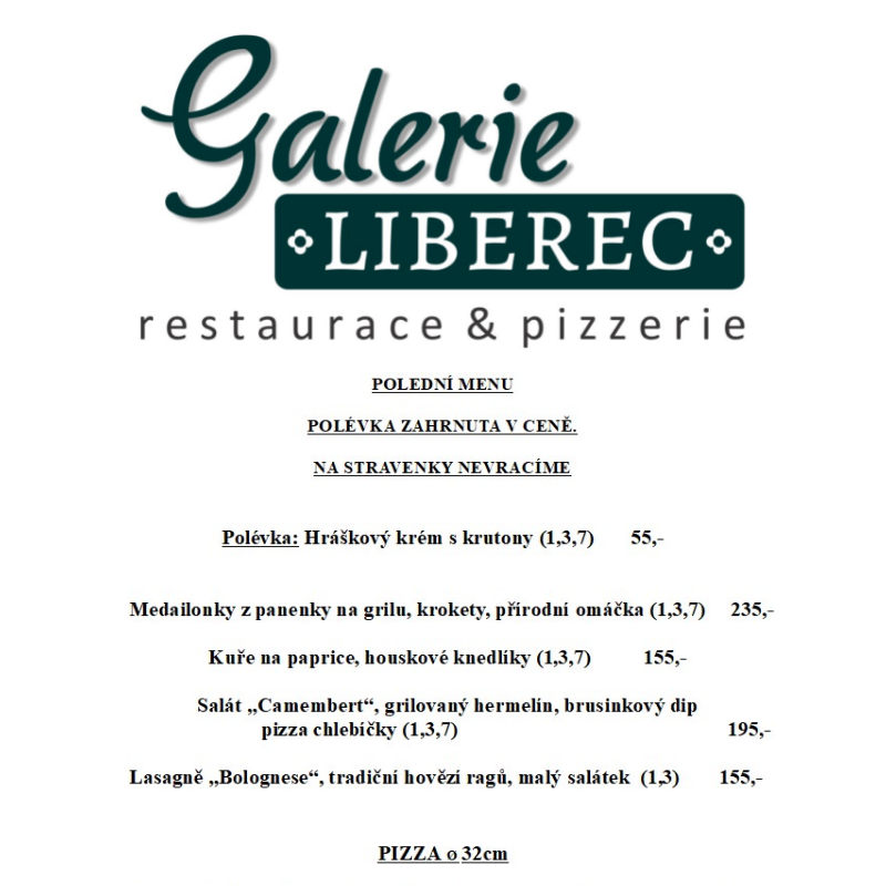 Polední menu Galerie Liberec 1.7.2024