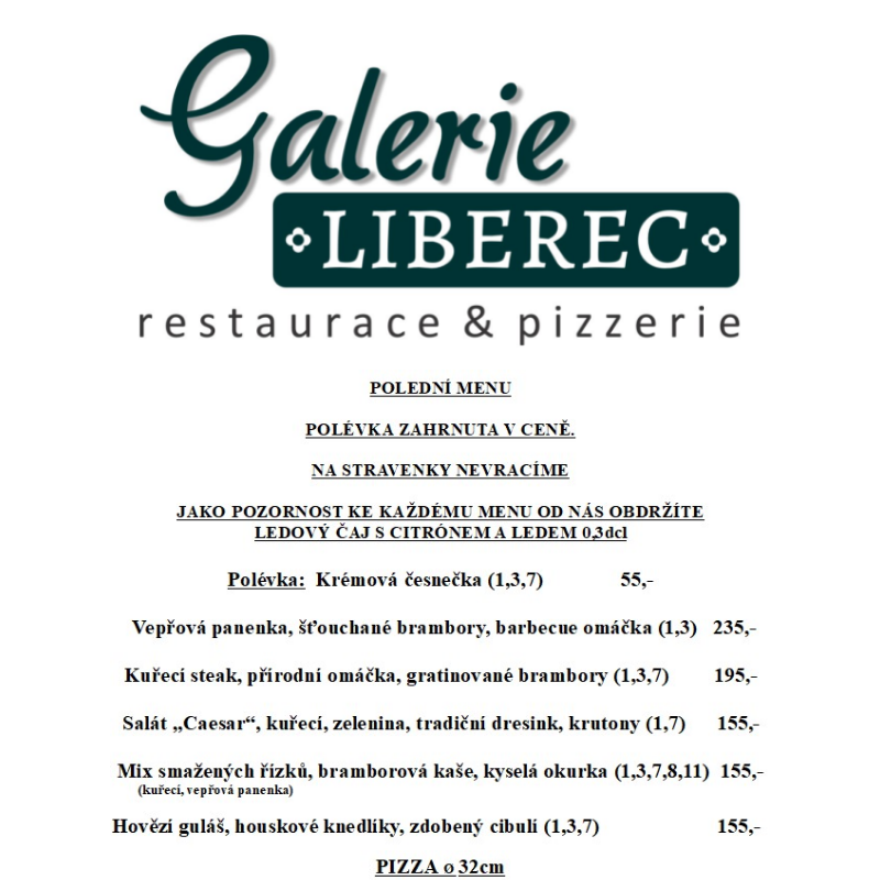 Polední menu Galerie Liberec 18.6.2024