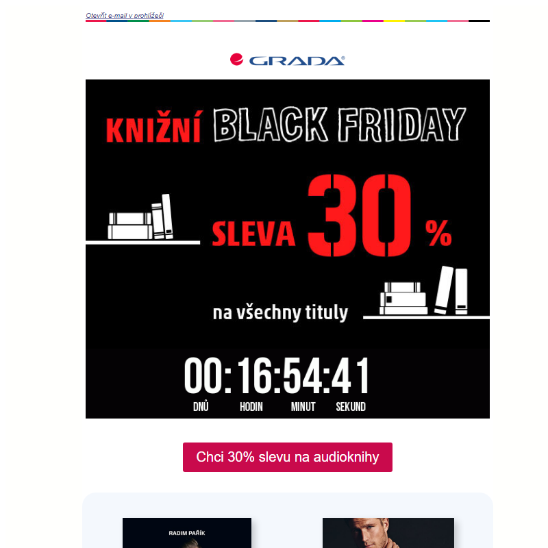 Black Friday - 30 % platí i na Audio MP3 a e-knihy!