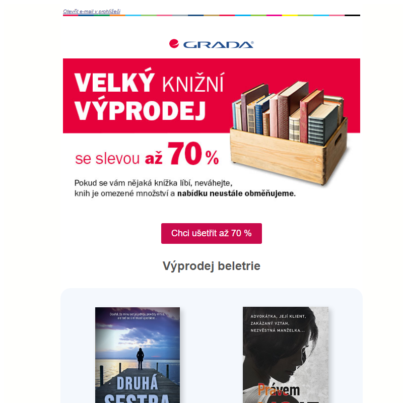 Výprodej až - 70 %. Poslední velká akce před Black Friday.