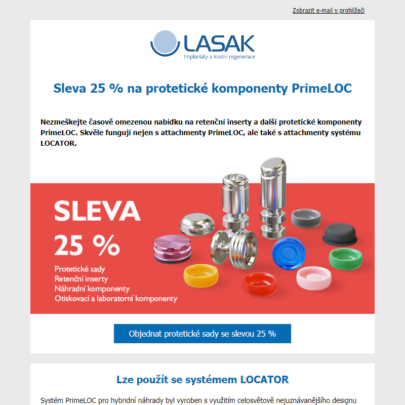 Sleva 25 % na protetické komponenty PrimeLOC