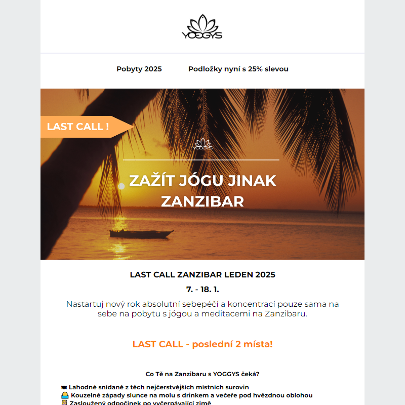 LAST CALL: Jóga na Zanzibaru! _____ ___