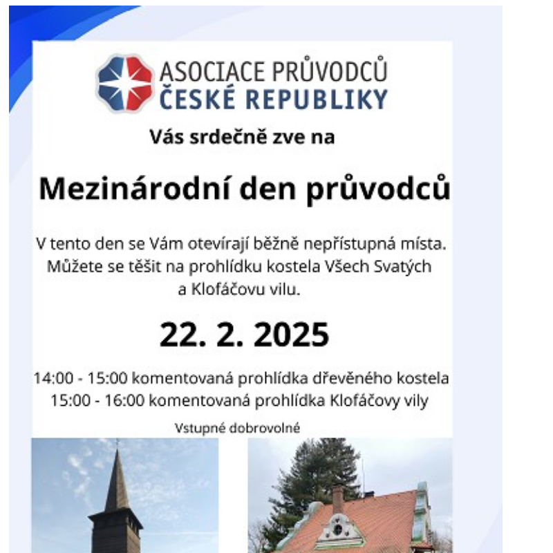 Mezinárodní den průvodců 22.2.2025 i v Dobříkově