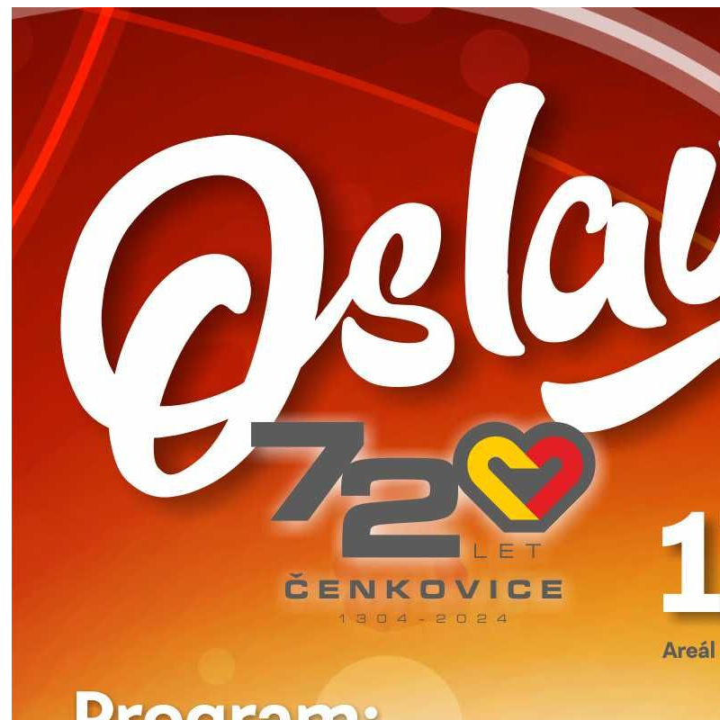 Oslava 720 let obce Čenkovice dne 17.8.2024 od 13:00 ve sportovním areálu