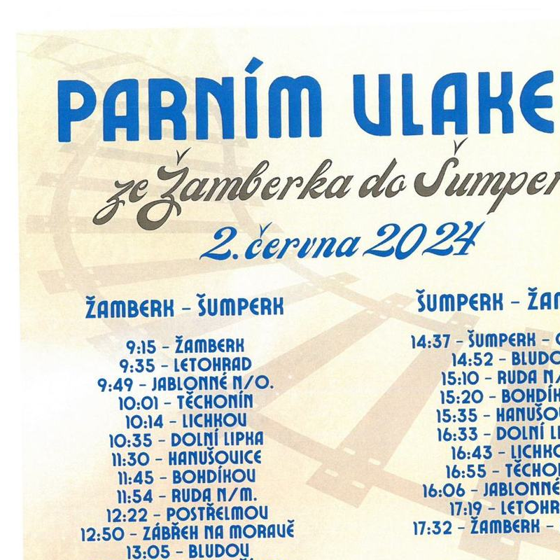 Parním vlakem ze Žamberka do Šumperka 2. června 2024