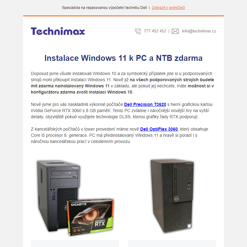 Instalace Windows 11 k PC a NTB zdarma
