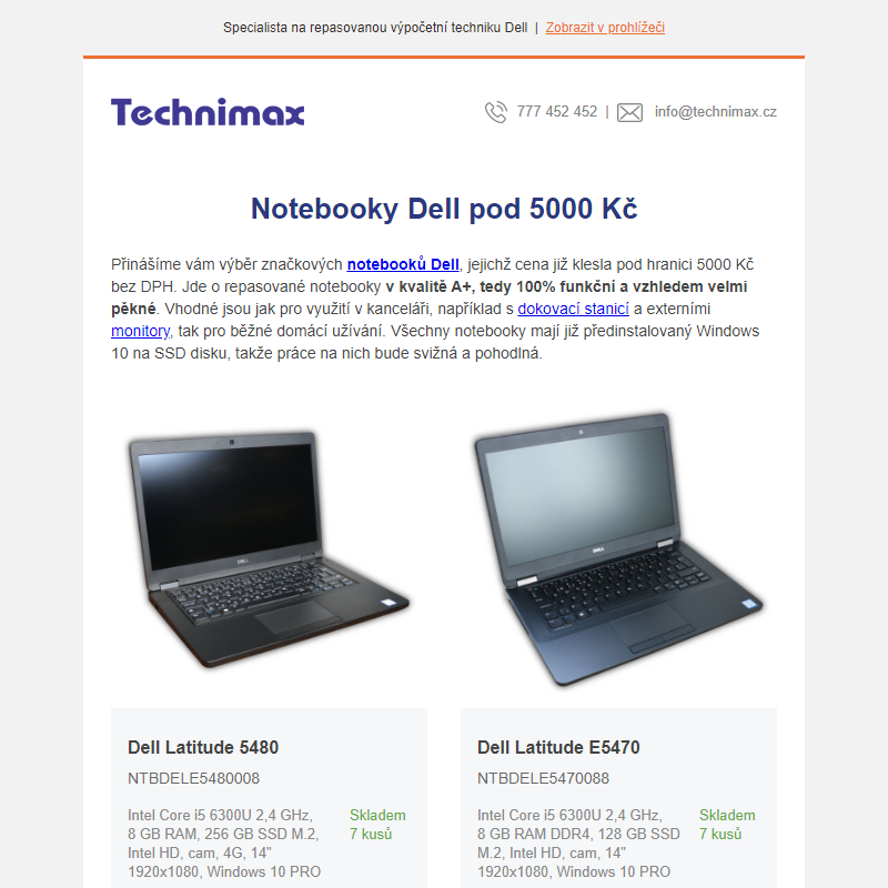 Notebooky Dell pod 5000 Kč