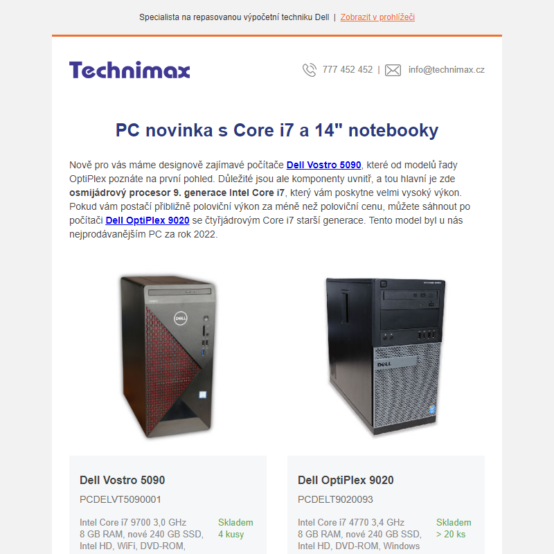 PC novinka s Core i7 a 14
