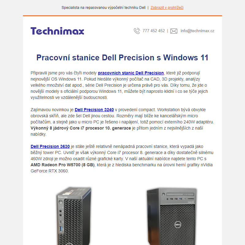 Pracovní stanice Dell Precision s Windows 11