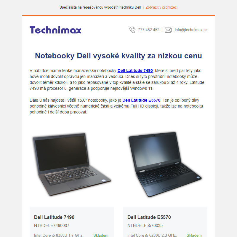 Notebooky Dell vysoké kvality za nízkou cenu