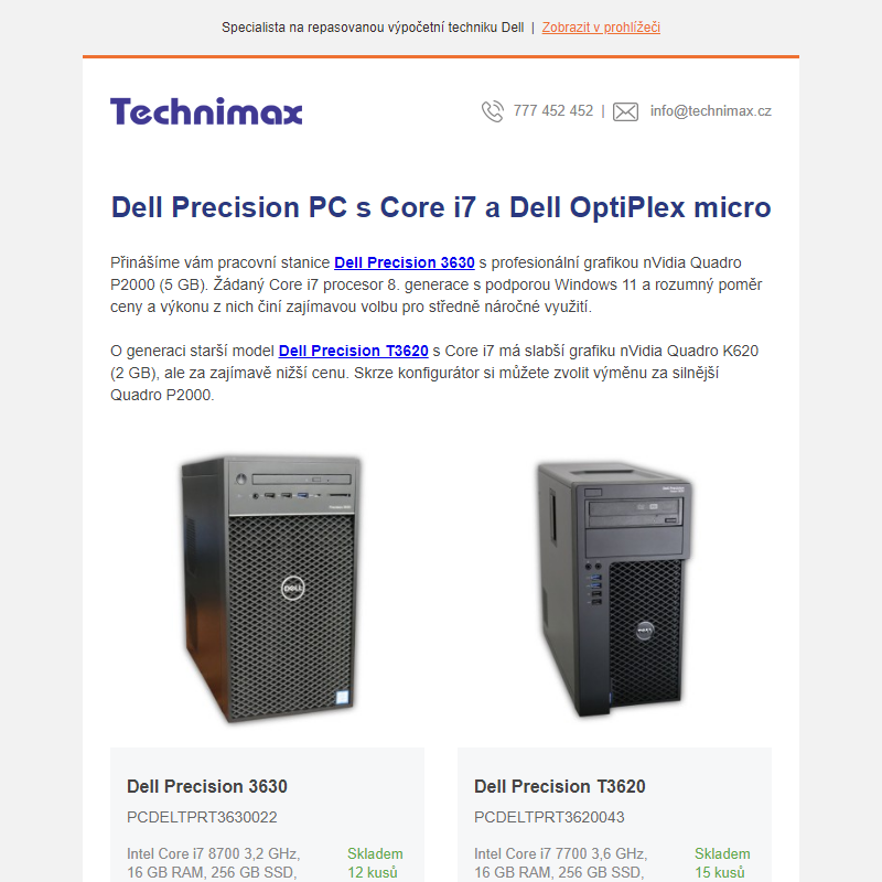 Dell Precision PC s Core i7 a Dell OptiPlex micro