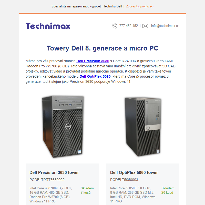Towery Dell 8. generace a micro PC
