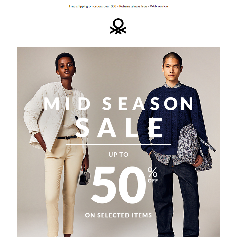The Mid Season Sale goes on: discounts up to 50% off