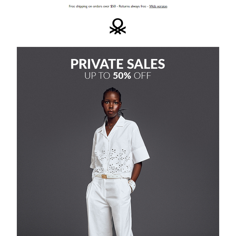 Private Sales: up to 50% off