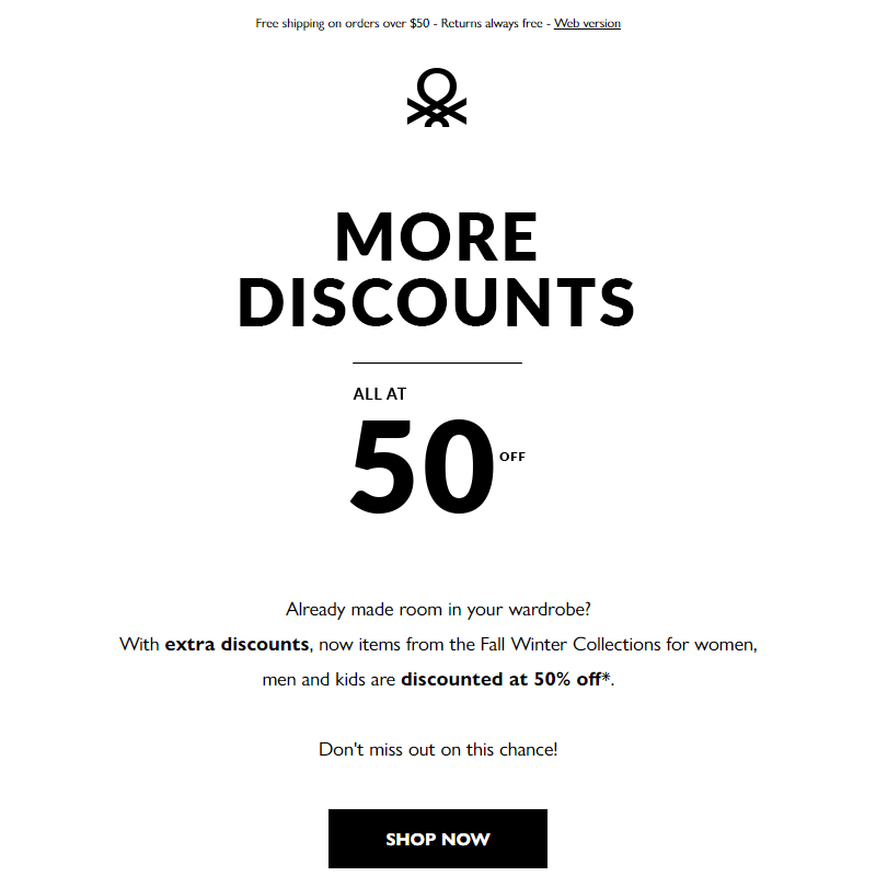 Everything is 50% off: even more discounts