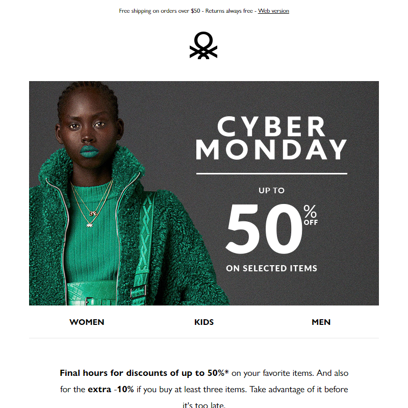 Cyber Monday: final hours up to 50% off!