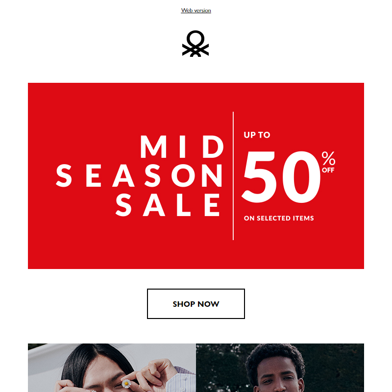 The Mid Season Sale is here: up to 50% off